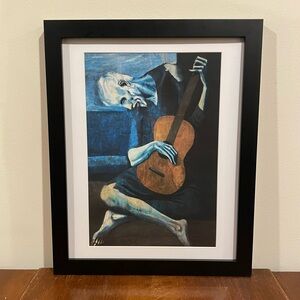 Picasso Old Guitarist Framed Print 12x15 Blue Period Spanish Art Pablo Guitar